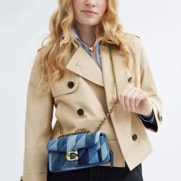 Coach Tabby Denim Shoulder Bag 20 Patchwork Quilting - Picture 6 of 12